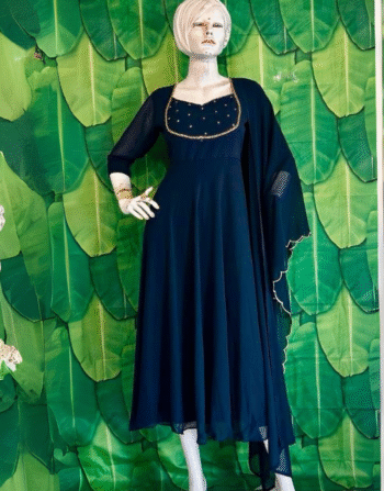 Anarkali Gown with Scallop Dupatta