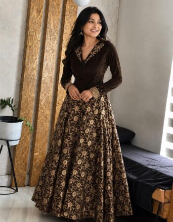 Brocade skirt with velvet top (DBV99)